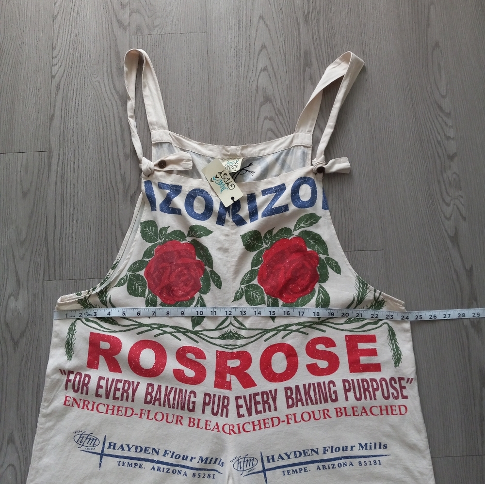 Jaded Gypsy Roses Flour Sack Market Fresh Overalls Cotton L/XL - Picture 8 of 16